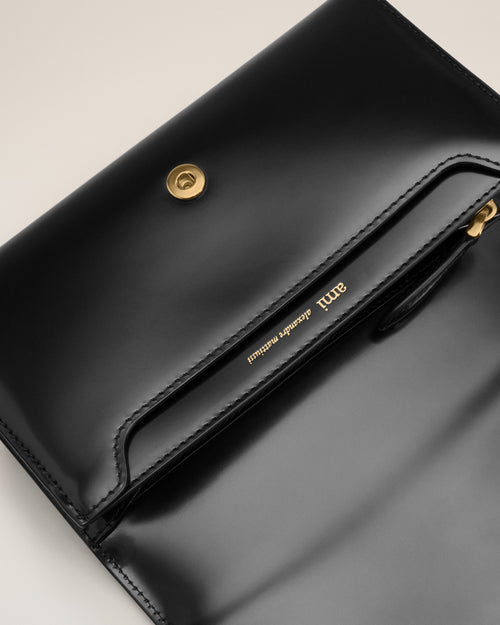 Black Cow Leather Paris Paris Continental Wallet - 6 - Ami Paris