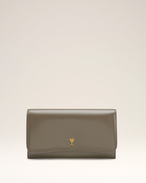                                 Grey Glazed Leather Paris Paris Continental Wallet - 3                             - Ami Paris