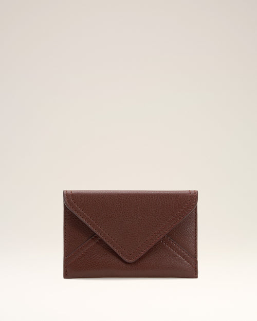 Burgundy Smooth Leather Etienne Envelope Card Holder - 4 - Ami Paris