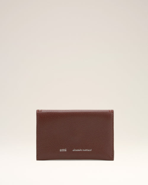 Burgundy Smooth Leather Etienne Envelope Card Holder - 2 - Ami Paris