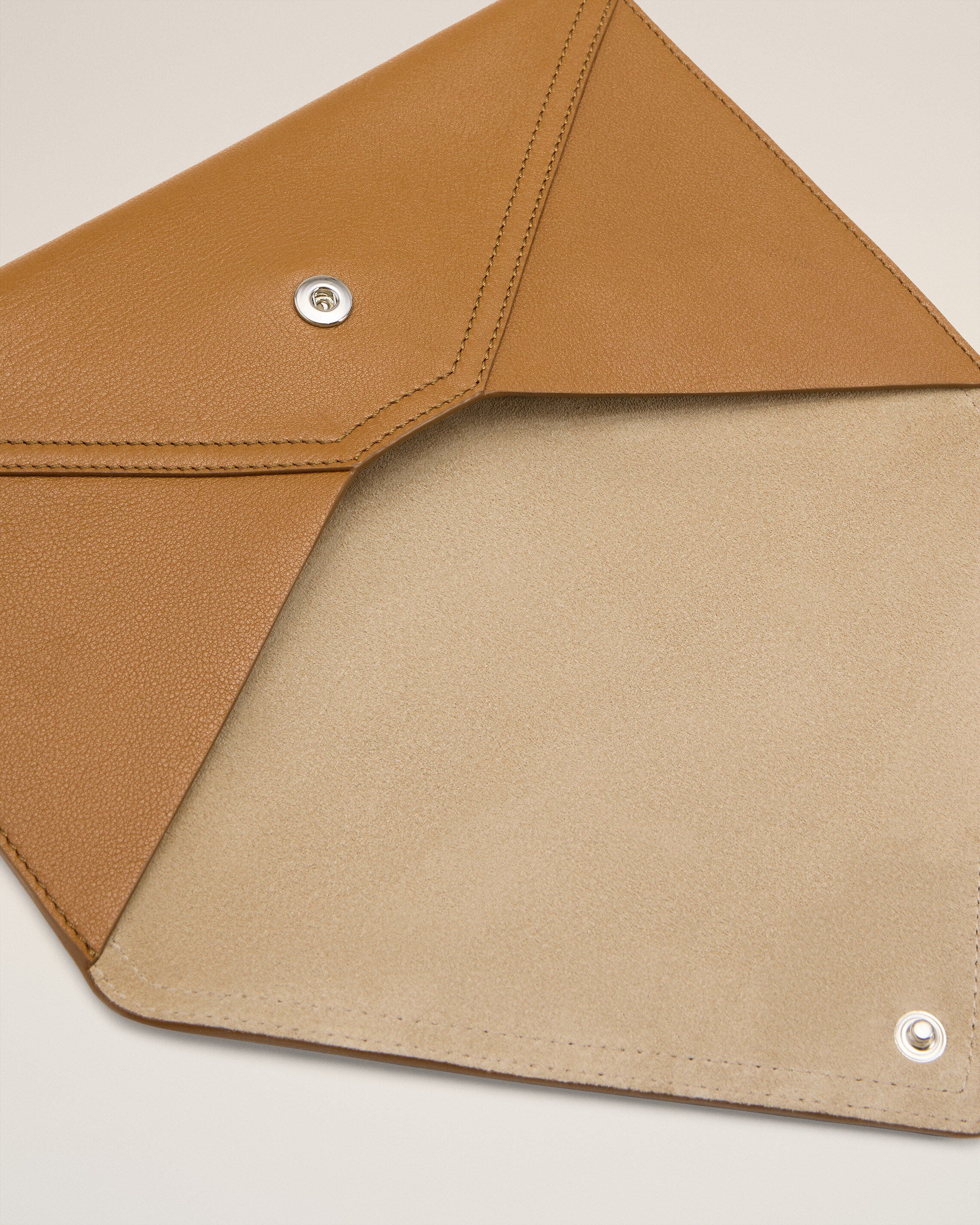 Porte Cartes Enveloppe Marron Etienne En Cuir Souple - 3