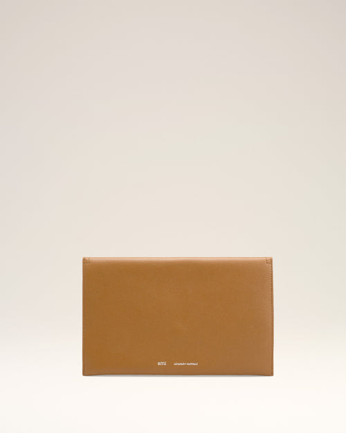  Yellow Smooth Leather Etienne Envelope Card Holder - 1 - Ami Paris