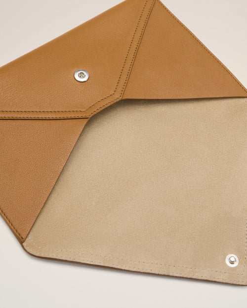  Yellow Smooth Leather Etienne Envelope Card Holder - 6 - Ami Paris