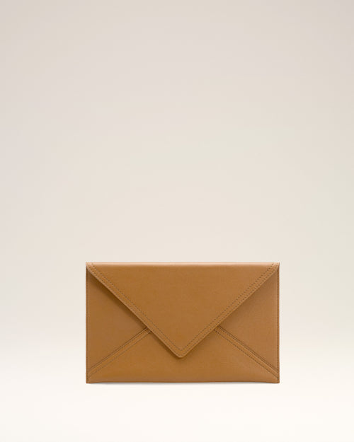  Yellow Smooth Leather Etienne Envelope Card Holder - 2 - Ami Paris