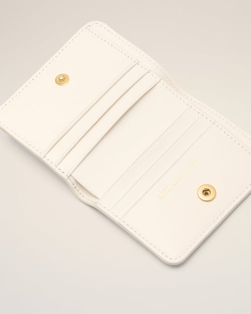 White Cow Leather Carrousel Folded Wallet - Woman - 6 - AMI Paris - Ami Paris