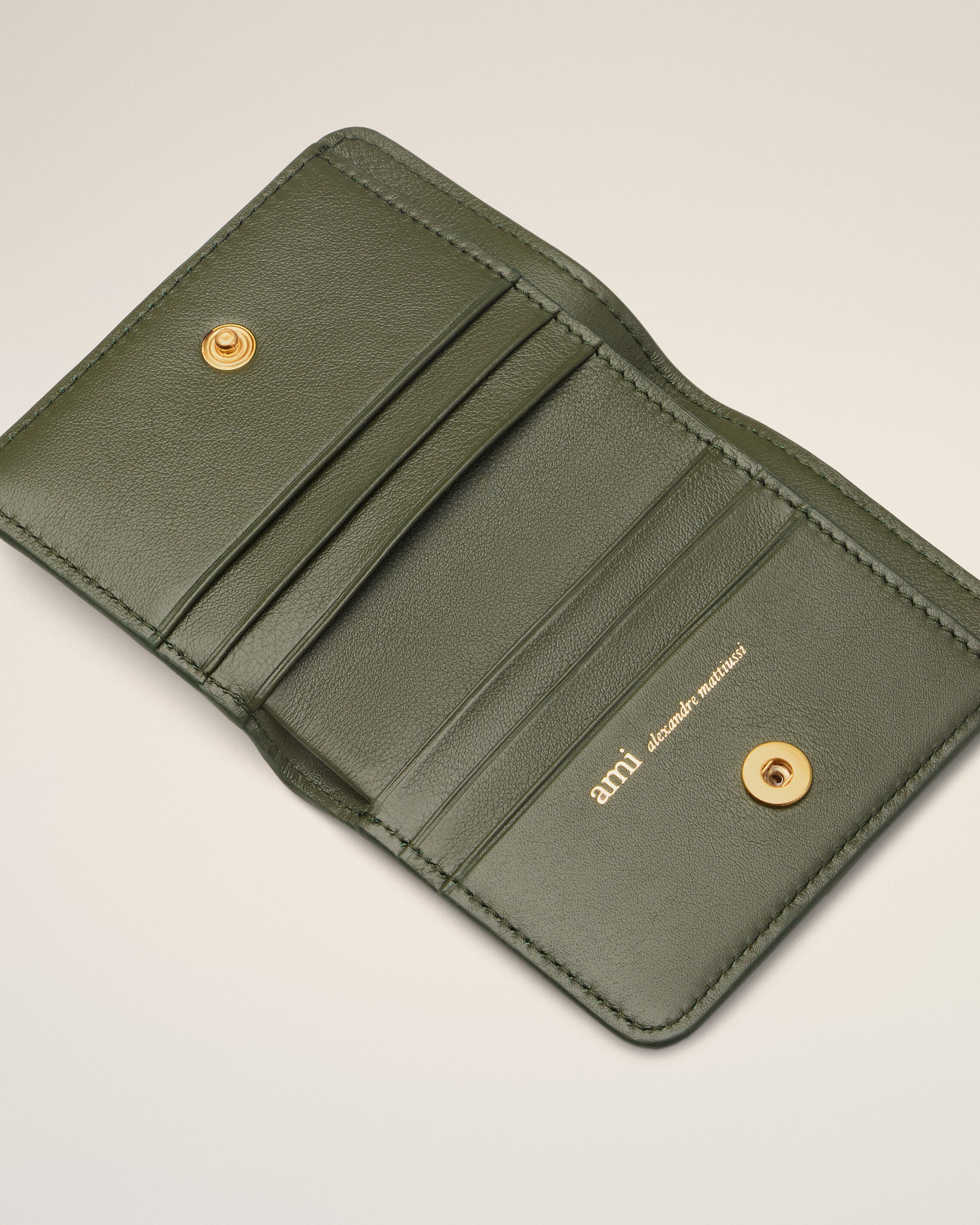 Green Cow Leather Carrousel Folded Wallet - 3