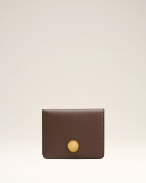                                 Brown Smooth Leather Carrousel Folded Wallet - 3                             - Ami Paris