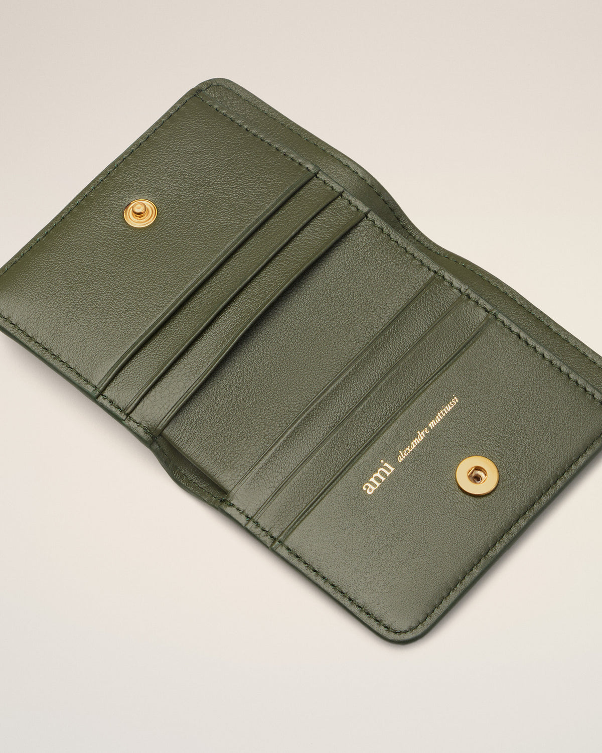 Green Cow Leather Carrousel Folded Wallet - 6