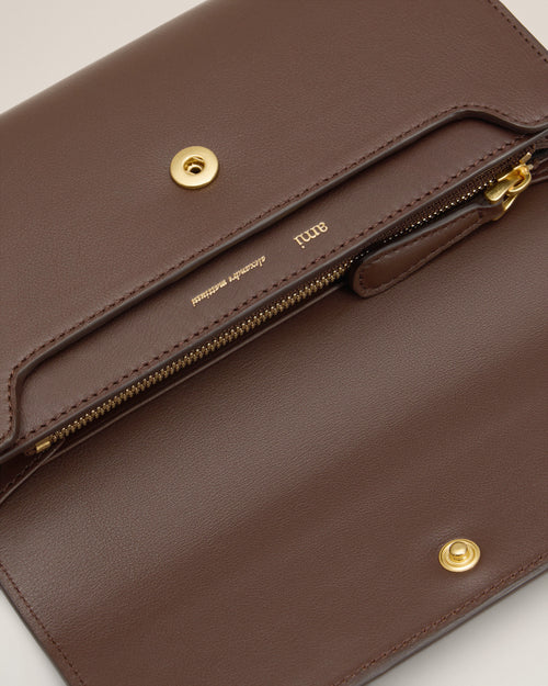 Brown Smooth Leather Carrousel Continental Wallet - 2 - Ami Paris