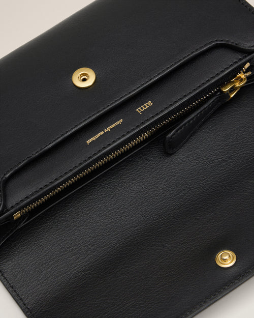 Black Smooth Leather Carrousel Continental Wallet - Woman - 6 - AMI Paris - Ami Paris