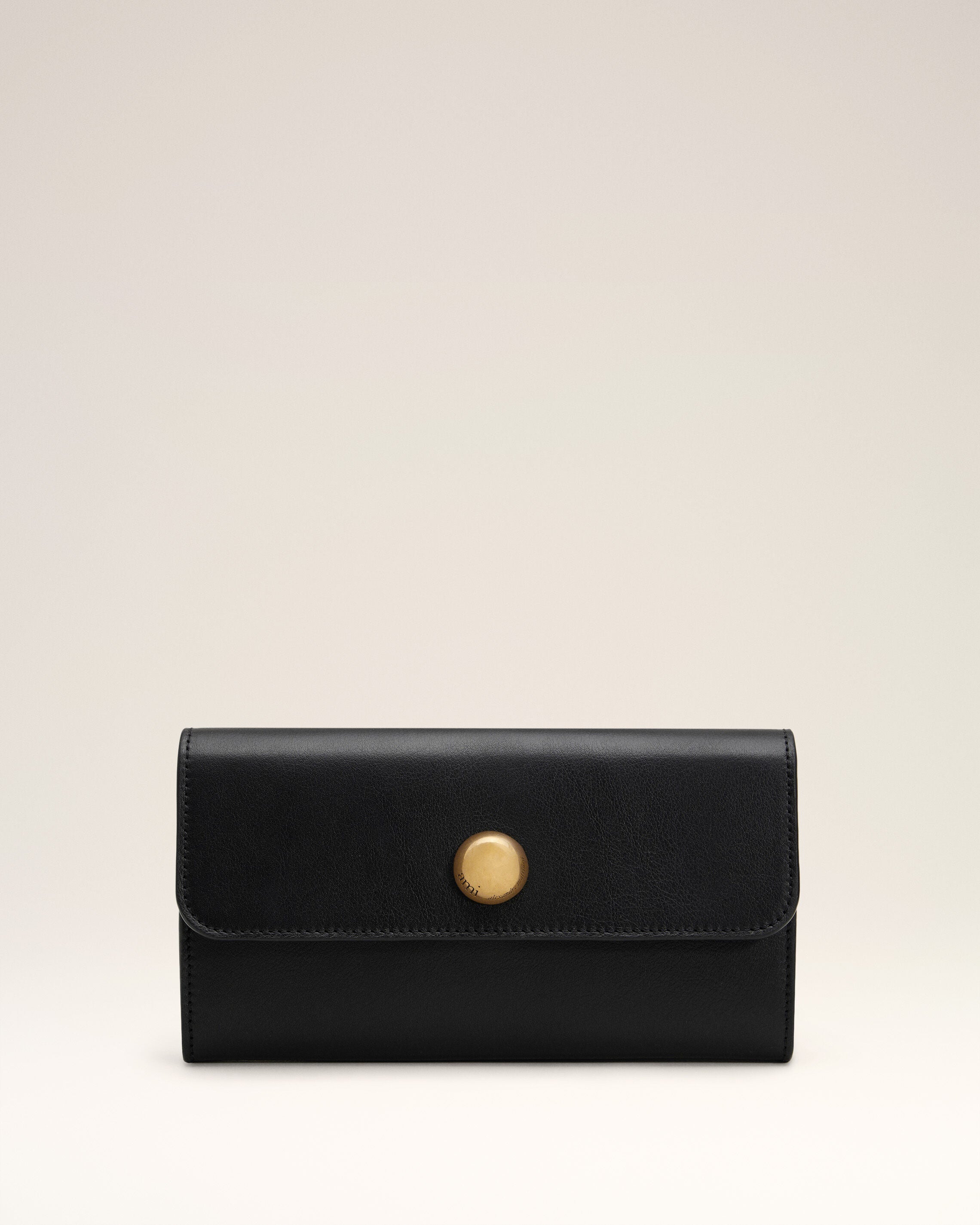 Black Smooth Leather Carrousel Continental Wallet - 1