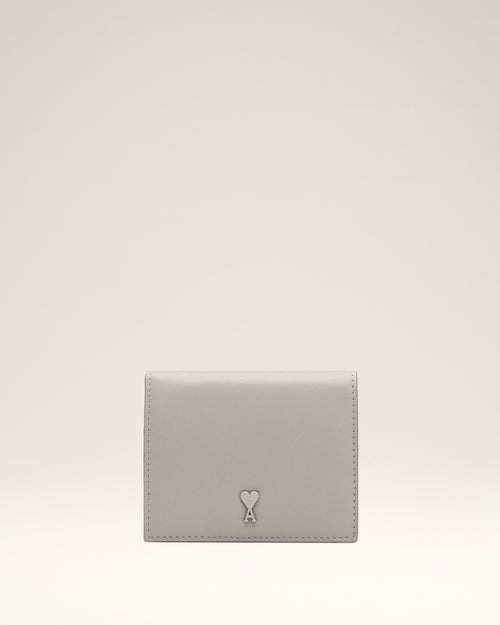 Grey Cowhide Leather Ami De Coeur Bifold Wallet - 2 - Ami Paris