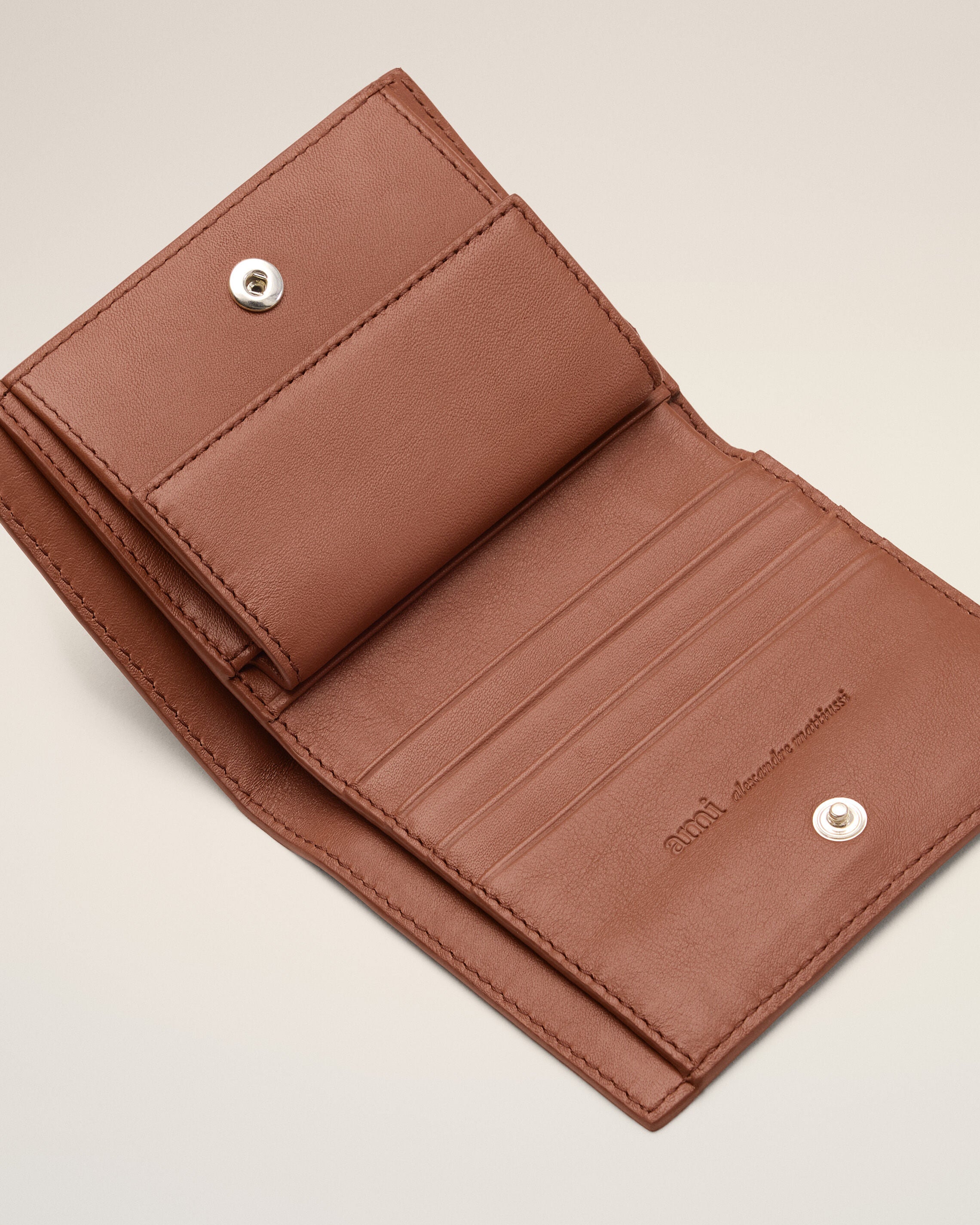Brown Cowhide Leather Ami De Coeur Bifold Wallet - 3