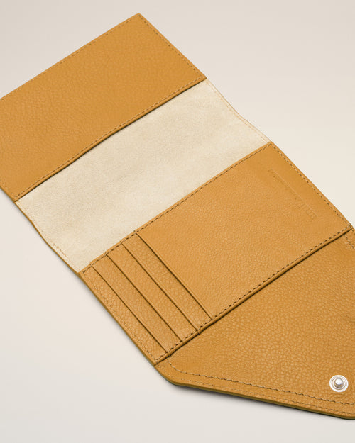 Yellow Taurillon Leather Etienne Envelope Passport Holder - 6 - Ami Paris