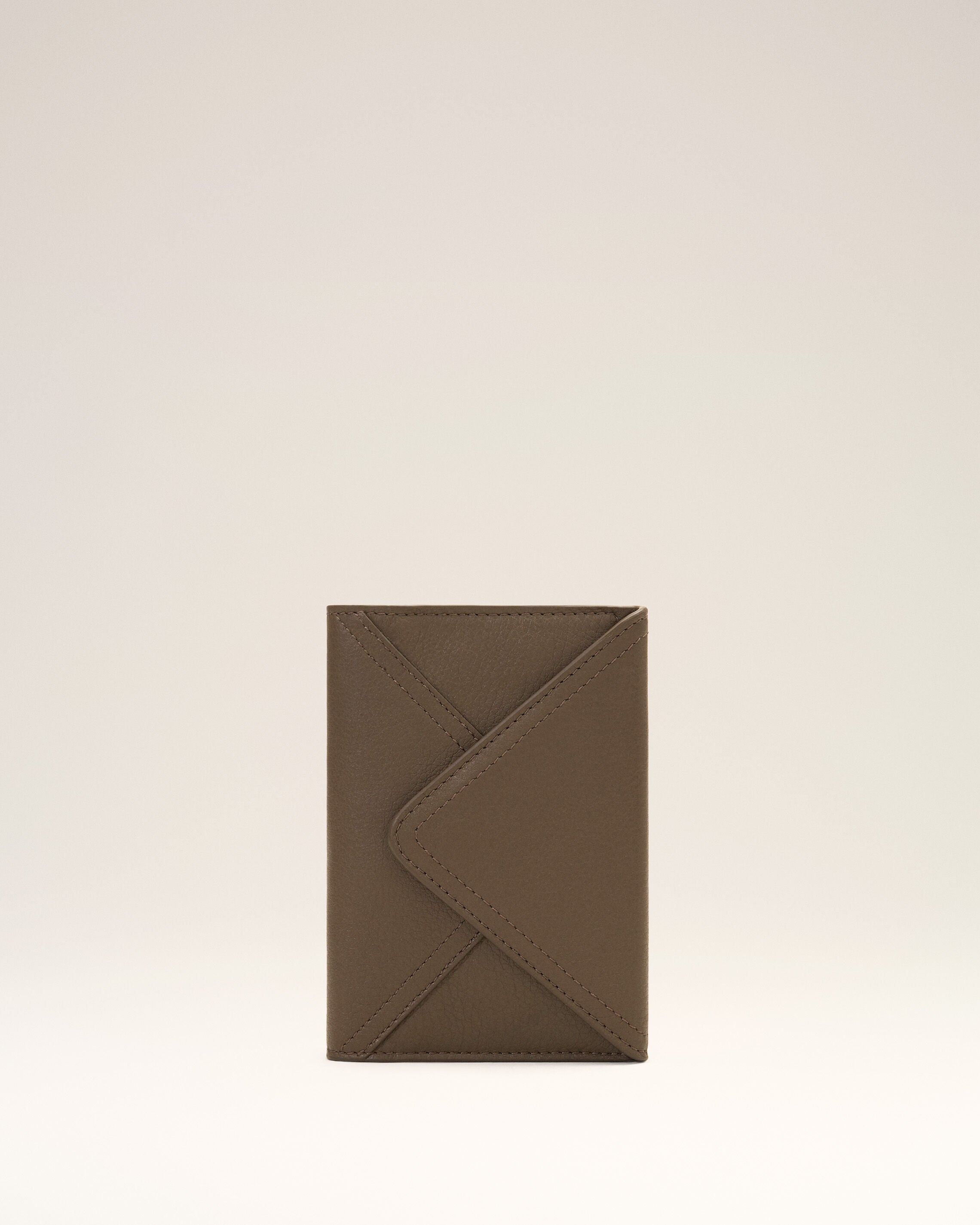 Brown Etienne taurillon leather envelope passport holder - 4