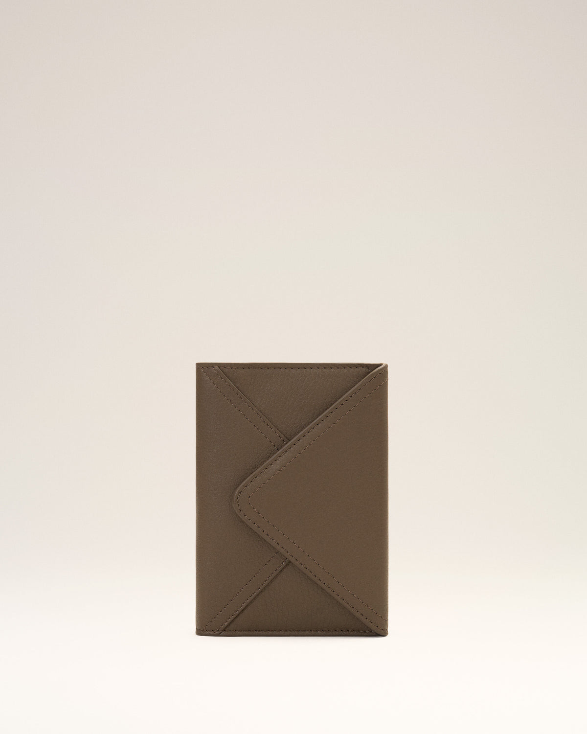 Brown Etienne taurillon leather envelope passport holder - 1