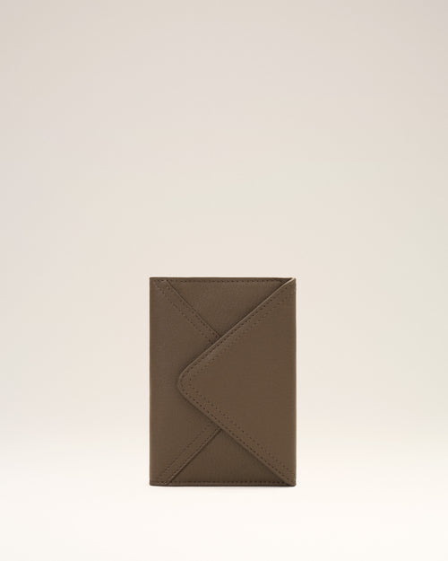 Brown Etienne taurillon leather envelope passport holder - Man - 1 - AMI Paris - Ami Paris