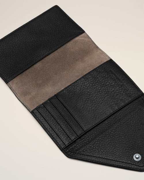 Porte Passeport Enveloppe Etienne Noir en Cuir De Taurillon - 6 - Ami Paris