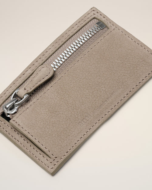 Grey Cow Leather Carrousel Zipped Card Holder - Man - 3 - AMI Paris - Ami Paris