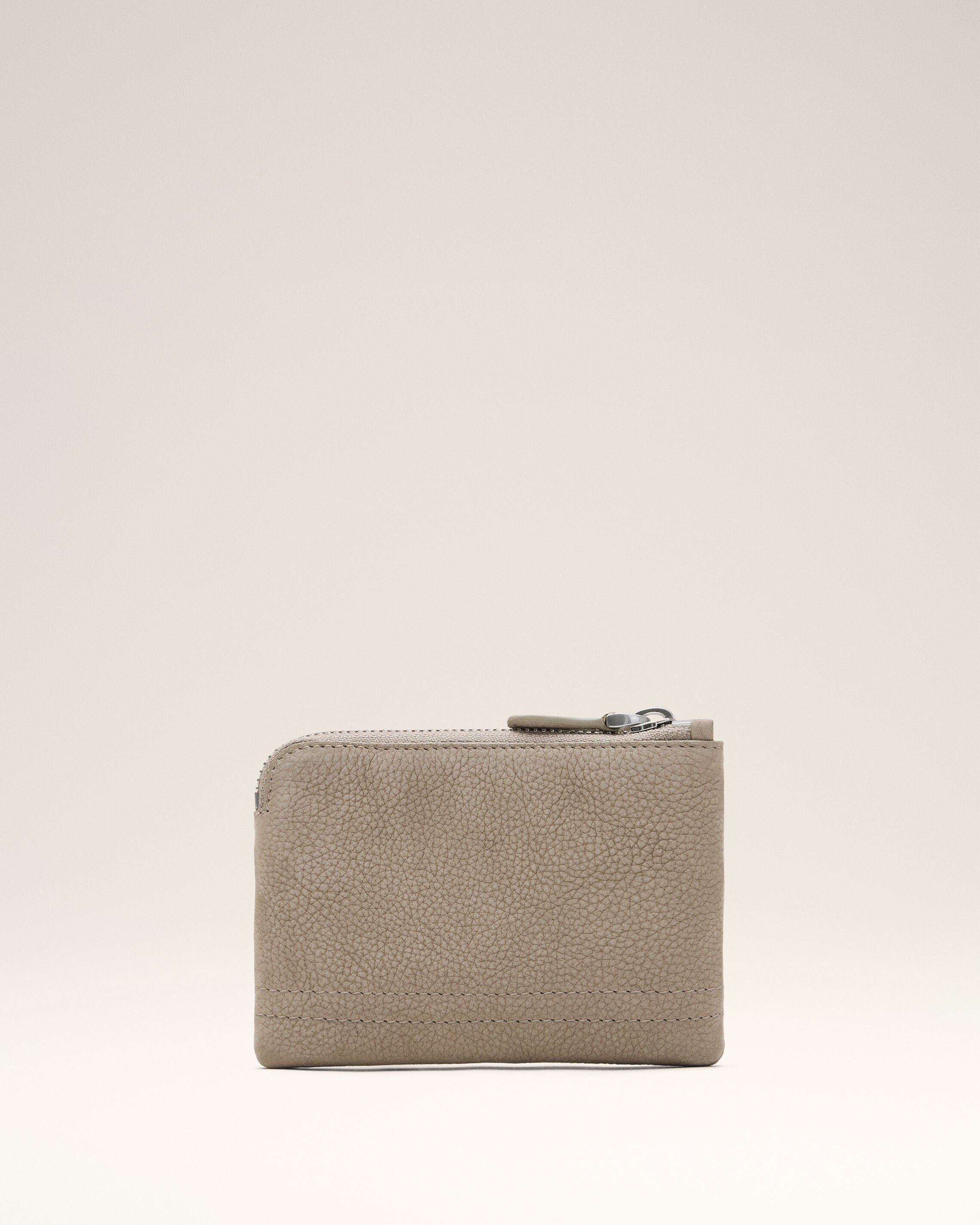Porte Monnaie Zippé Carrousel Gris en Cuir De Vache - 2
