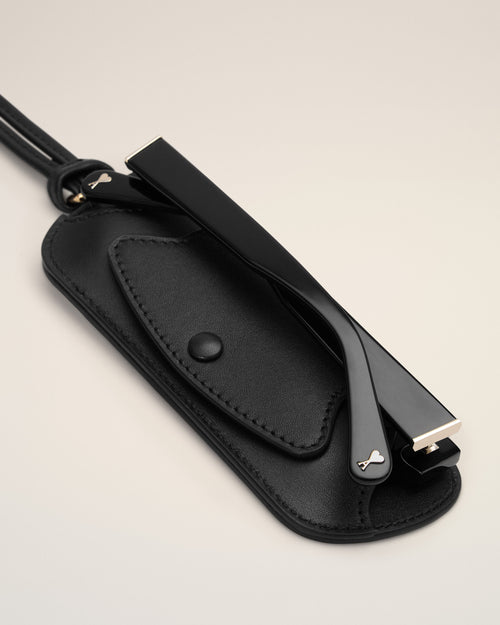 Black Mimi cow leather glasses case - Woman - 11 - AMI Paris - Ami Paris