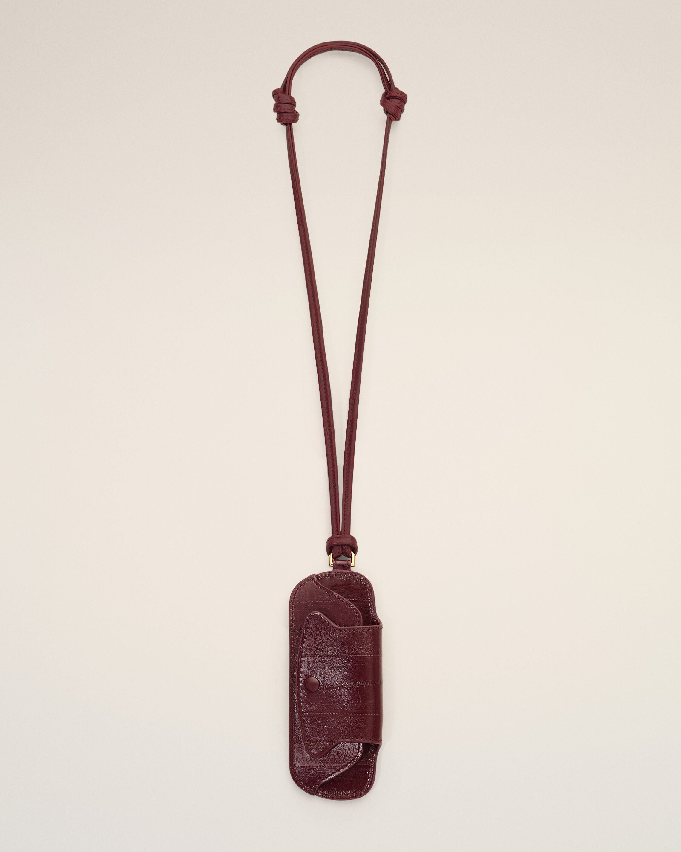 Burgundy Mimi cow leather glasses case - 1