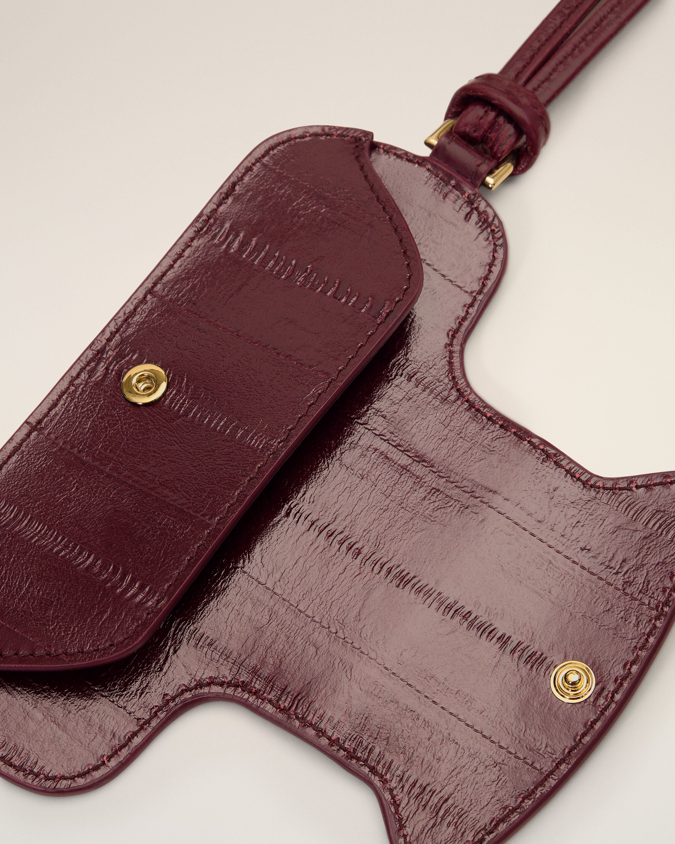 Burgundy Mimi cow leather glasses case - 9