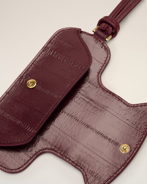 Burgundy Mimi cow leather glasses case - Man - 4 - AMI Paris - Ami Paris
