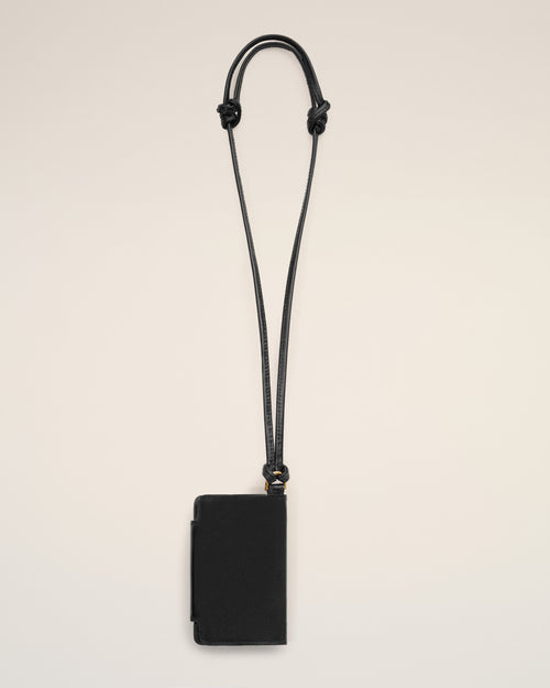 Black Mimi cow leather notebook holder - Woman - 5 - AMI Paris - Ami Paris