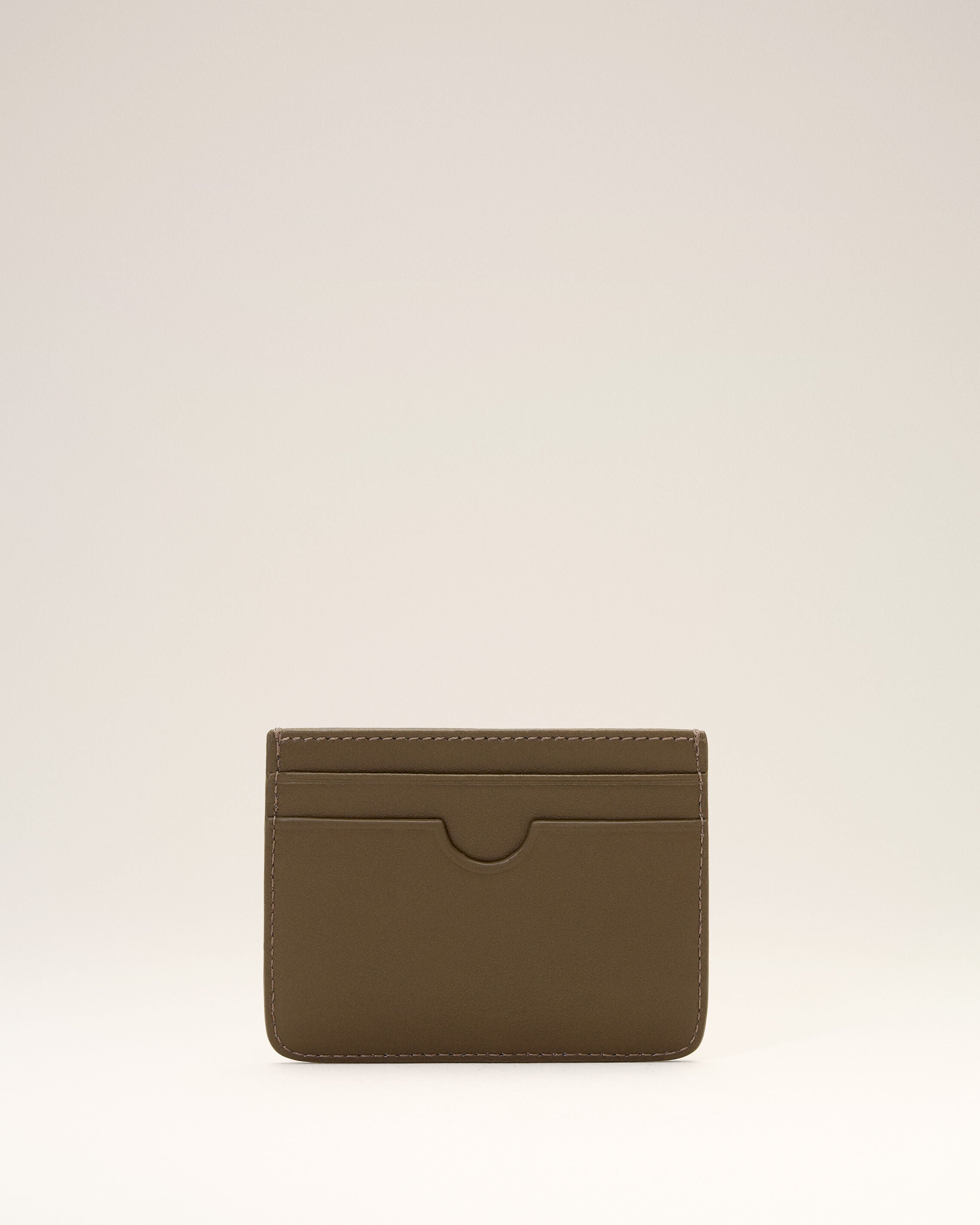 Brown cowhide leather card holder with Ami de Coeur - 2