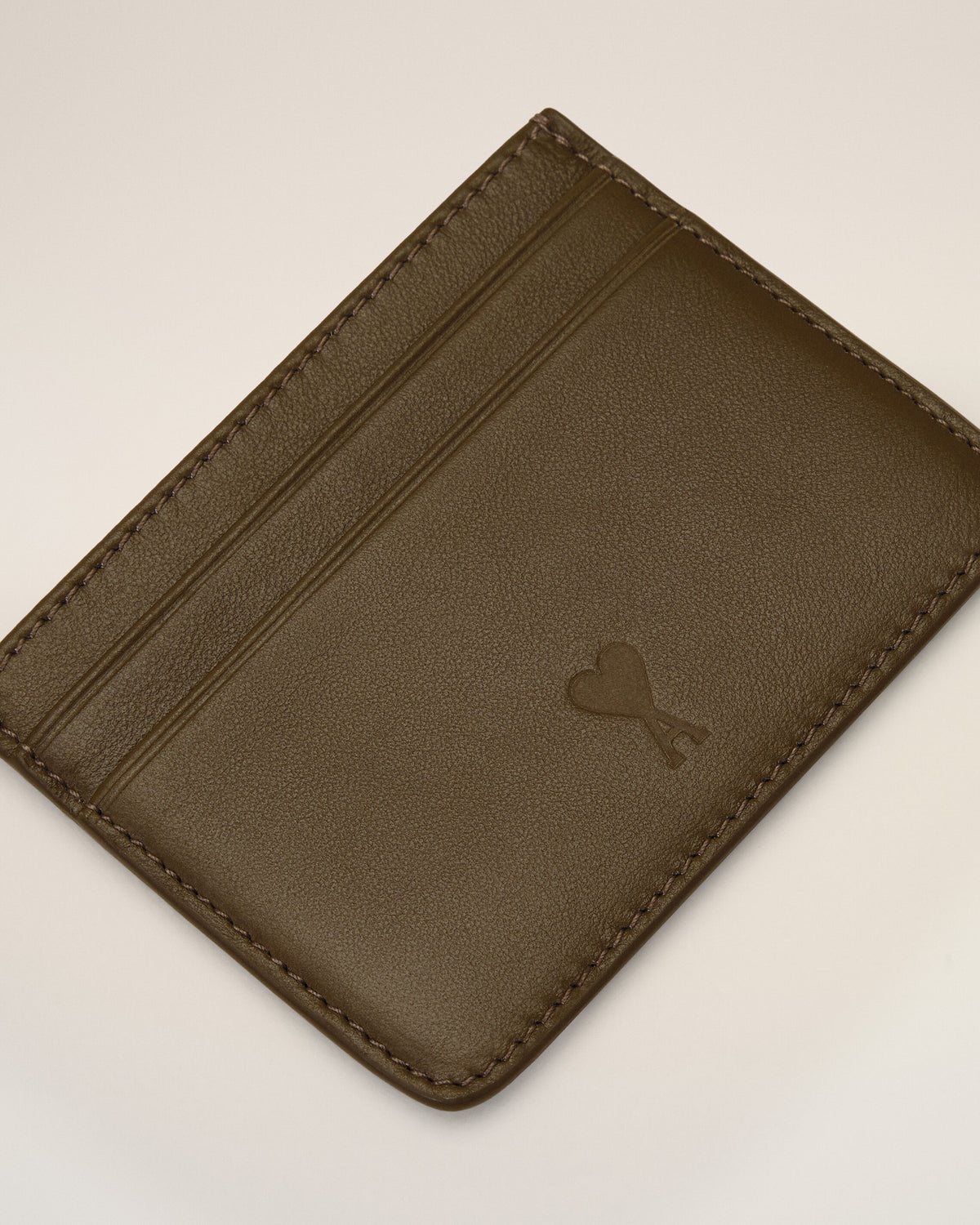 Brown cowhide leather card holder with Ami de Coeur - 6