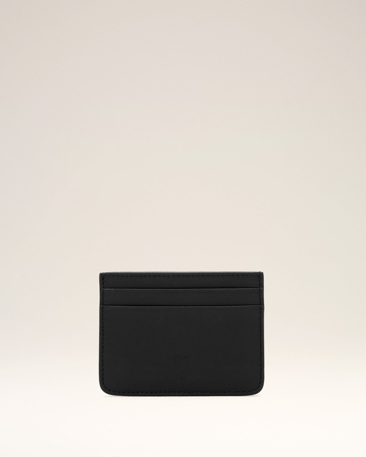Black cowhide leather card holder with Ami de Coeur - 4
