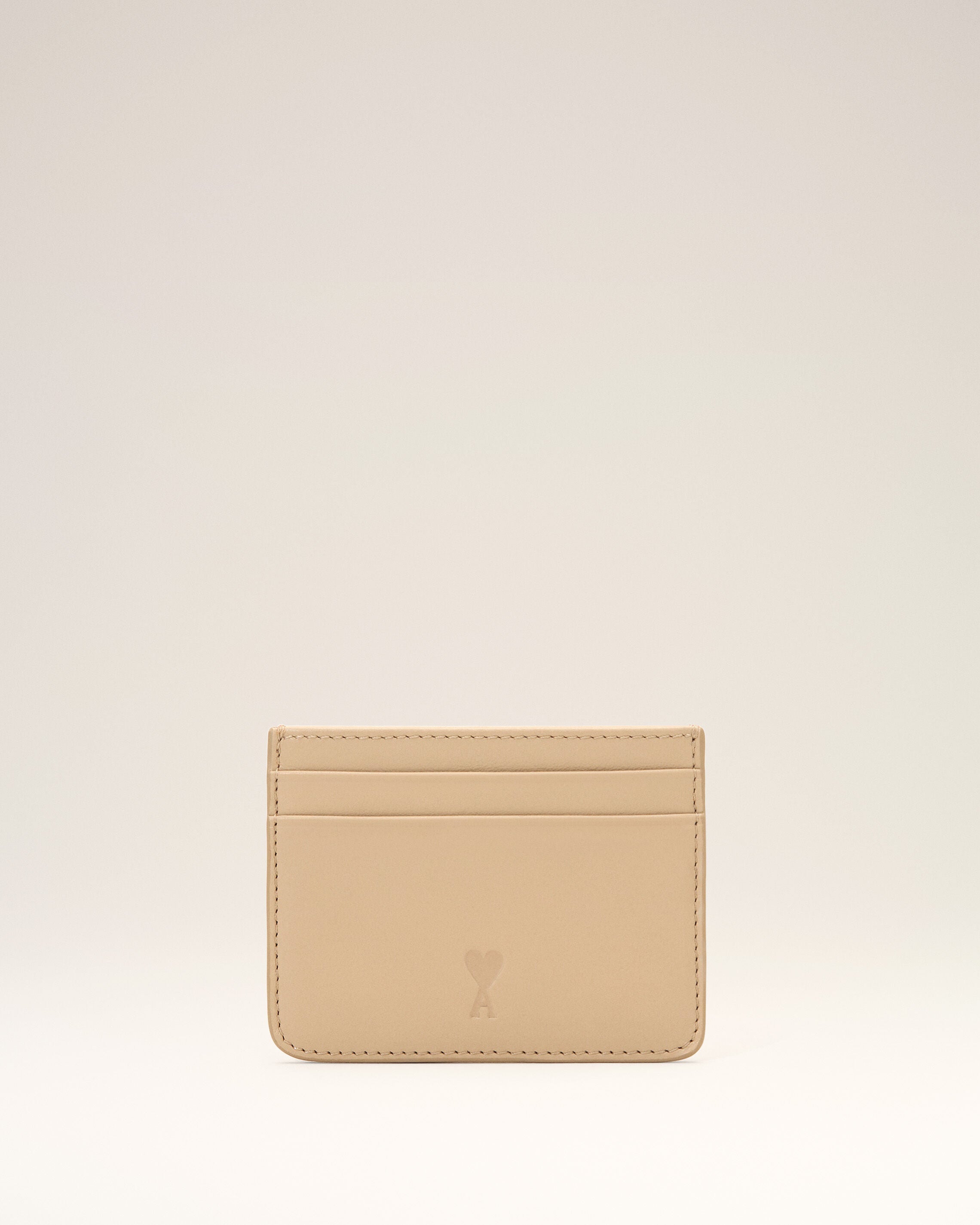 Porte-cartes beige en cuir de vachette Ami de Coeur - 1