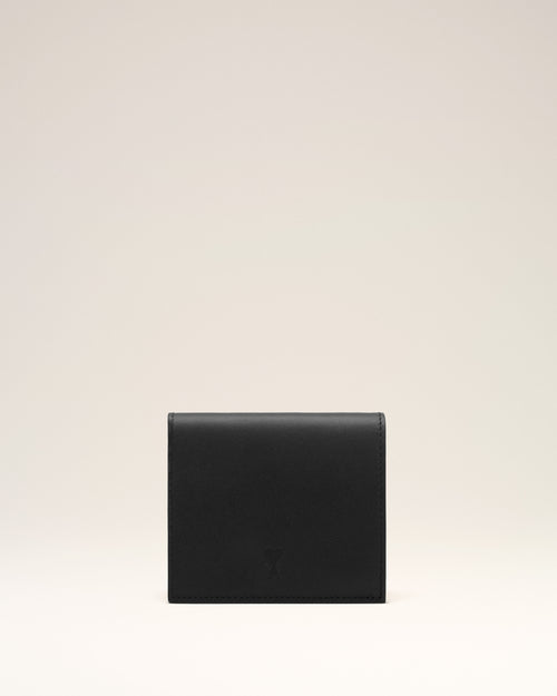 Black cowhide leather bifold wallet with Ami de Coeur - Woman - 4 - AMI Paris - Ami Paris
