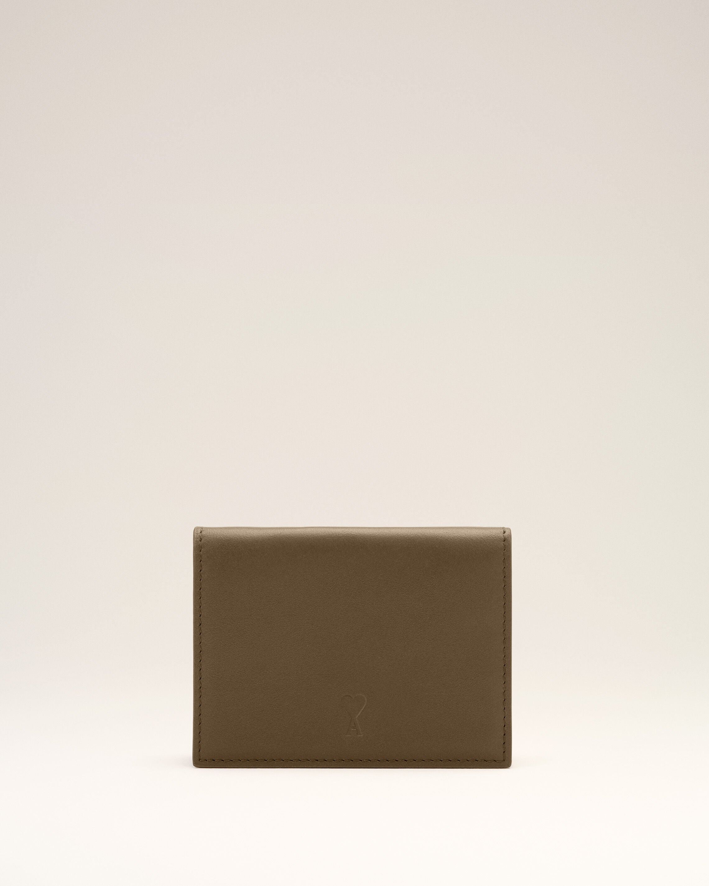 Brown cowhide leather trifold wallet with Ami de Coeur - 1