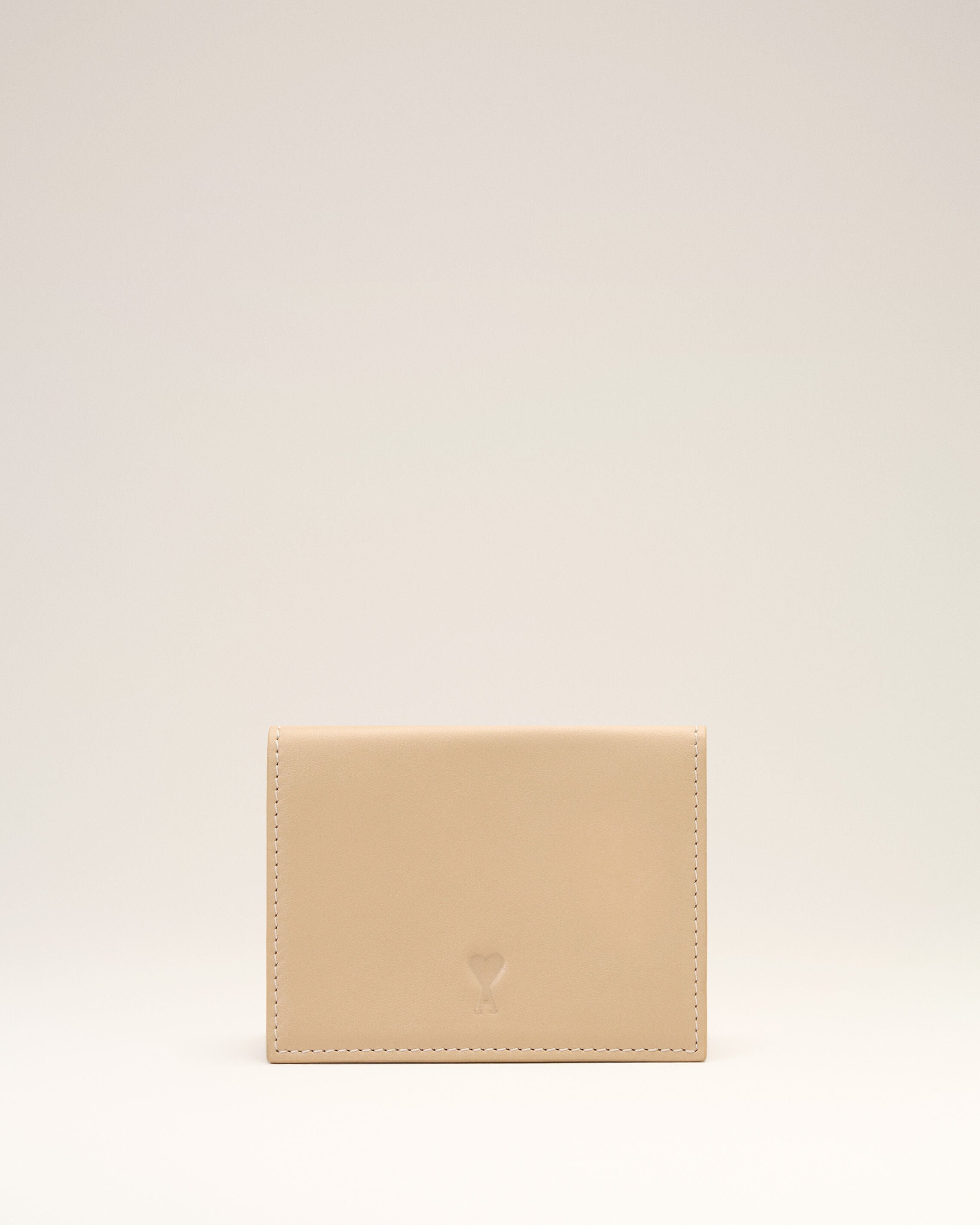 Beige cowhide leather trifold wallet with Ami de Coeur - 4