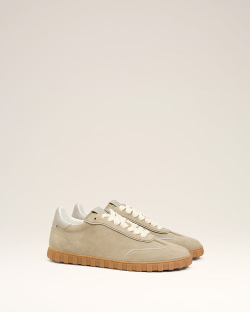 Grey Leather Low Top Step Sneakers - 8 - Ami Paris