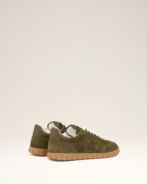Green Leather Low Top Step Sneakers - 4 - Ami Paris