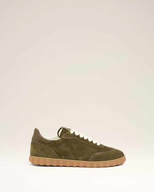 Green Leather Low Top Step Sneakers - 2 - Ami Paris
