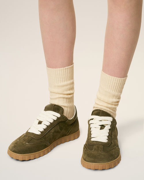                             Baskets Step Vertes Basses En Cuir - 3                         - Ami Paris