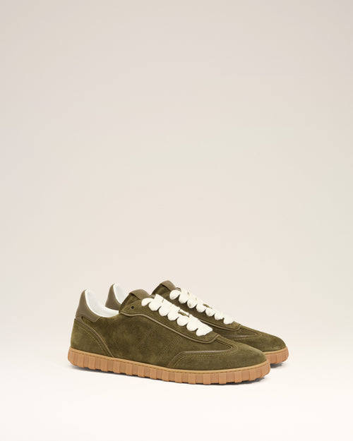 Green Leather Low Top Step Sneakers - 8 - Ami Paris