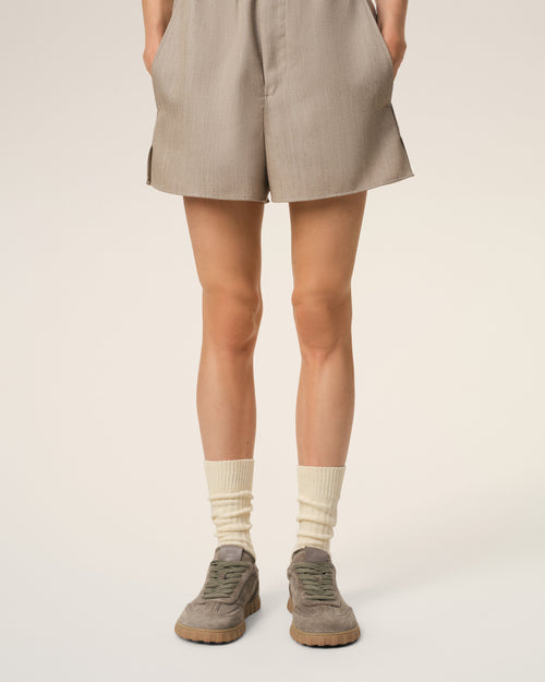 Beige Leather Low Top Step Sneakers - 4 - Ami Paris