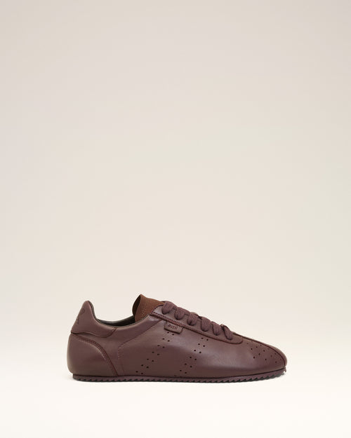                             Burgundy Smooth Leather Low Top Step Sneakers - 3                         - Ami Paris