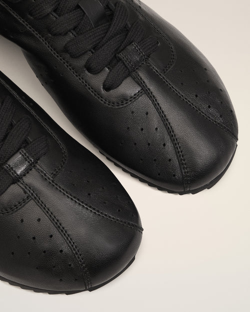 Black Cow Leather Soft Sneakers - 11 - Ami Paris