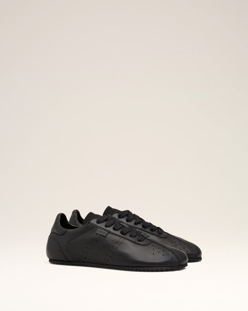 Black Cow Leather Soft Sneakers - Man - 3 - AMI Paris - Ami Paris