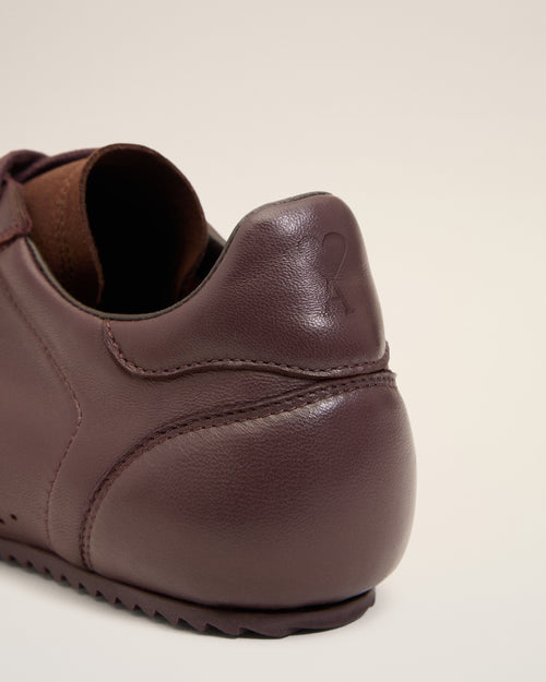 Baskets Soft Bordeaux Basses En Cuir Lisse - 5 - Ami Paris
