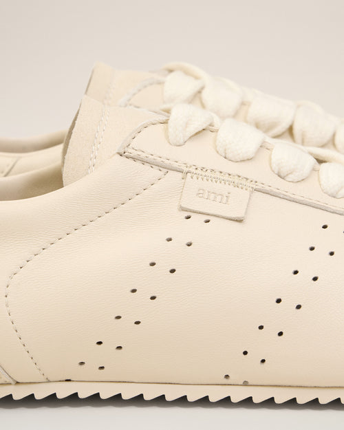 White Cow Leather Soft Sneakers - 5 - Ami Paris