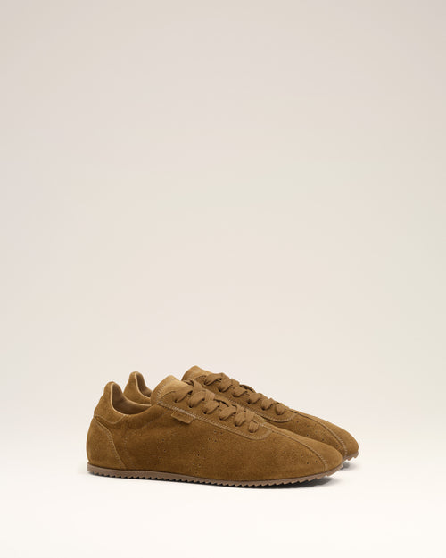 Brown Cow Leather Soft Sneakers - Man - 3 - AMI Paris - Ami Paris