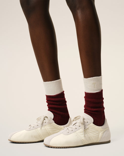                                     White Nylon Soft Sneakers - 3                                 - Ami Paris