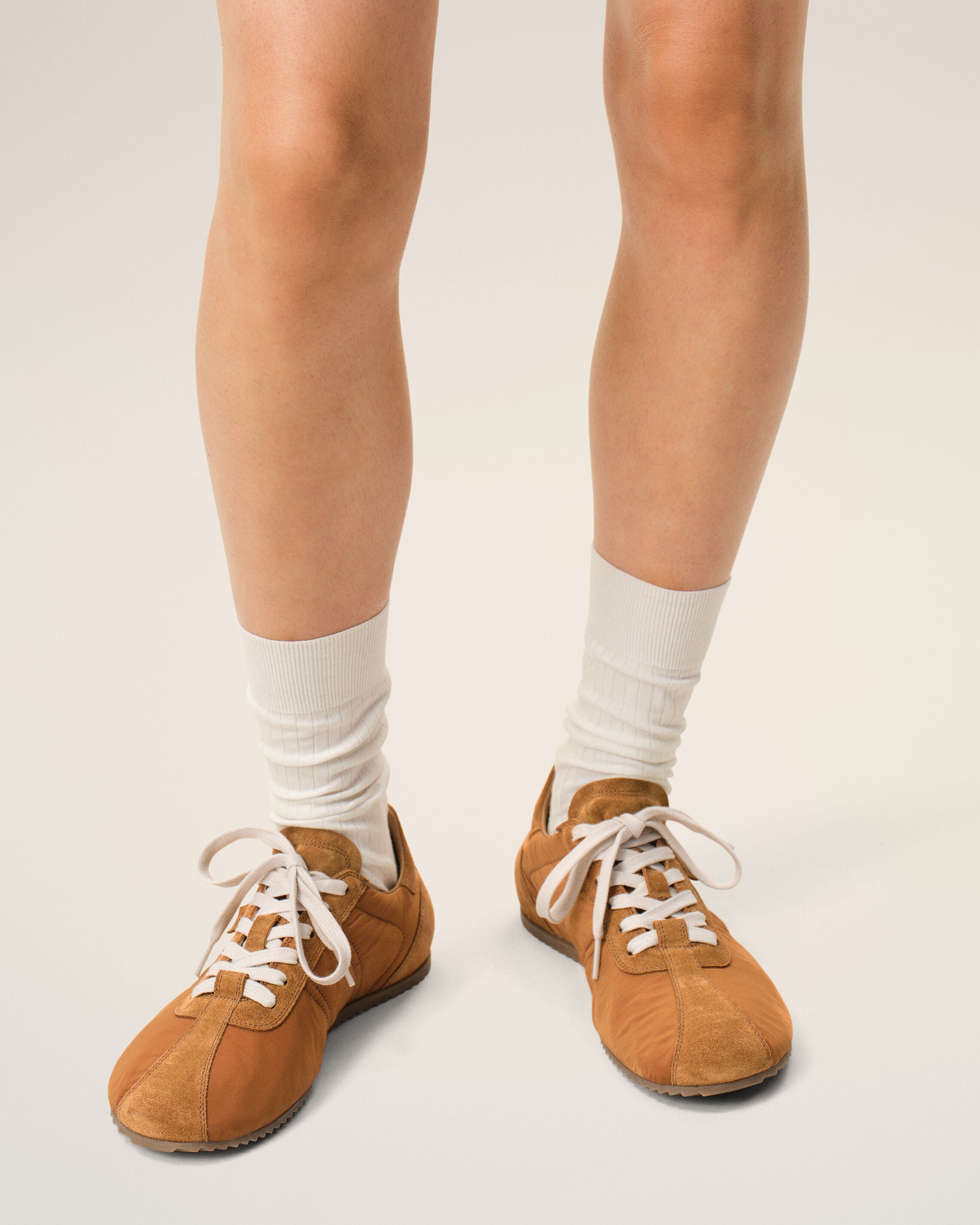 Brown Nylon Soft Sneakers - 7